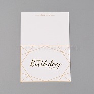 Coated Paper Cards, with Gold Stamping Word, Rectangle, Gold, Geometric Pattern, 14x9.5x0.04cm(DIY-WH0223-74B)