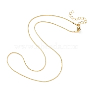 Brass Round Snake Chain Necklace for Men Women, Light Gold, 18.5 inch(47.2cm)(MAK-YW0001-09)