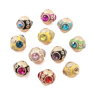 Handmade Indonesia Beads, with Alloy and Glass, Round, Mixed Color, 16.5x15.5mm, Hole: 1.8mm(FIND-Q106-55)