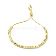 Rack Plating Brass Round Bead Slider Bracelets for Women, Long-Lasting Plated, Nickel Free & Lead Free, Real 18K Gold Plated, 0.1cm, Inner Diameter: 1-1/2~2-3/4 inch(3.8~7cm)(BJEW-M232-01G-A)