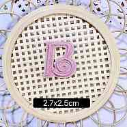 Computerized Embroidery Cloth Self Adhesive Patches, Stick on Patch, Costume Accessories, Letter, Pink, B:27x25mm(FIND-TAC0002-01B)