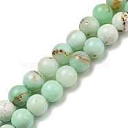 Natural Green Opal Beads Strands, Dyed, Round, 8mm, Hole: 0.8mm, about 48~49pcs/strand, 15.35~15.59''(39~39.6cm)(G-R494-A08-03)
