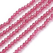 Transparent Glass Beads Strands, Faceted, Round, Camellia, 2mm, Hole: 0.5mm, about 164~182pcs/strand, 14.8~15.7 inch(37.5~40cm)(GLAA-F094-A14)