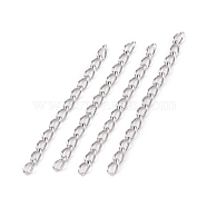 304 Stainless Steel Curb Chains Extender, Stainless Steel Color, 25mm, Link: 3x1.6x0.4mm(STAS-WH0032-02A-P)