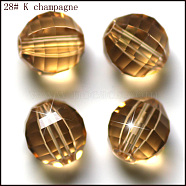 Imitation Austrian Crystal Beads, Grade AAA, Faceted, Round, Gold, 8mm, Hole: 0.9~1mm(SWAR-F079-8mm-28)