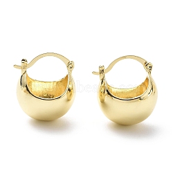 Brass Basket Thick Hoop Earrings for Women, Real 18K Gold Plated, 23x20.5x17.5mm, Pin: 1.6~1.8mm(EJEW-G333-04G)
