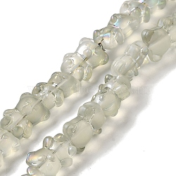 Electroplate Glass Beads Strands, Frosted, Bear, Dark Sea Green, 15x11.5x9mm, Hole: 1mm, about 45pcs/strand, 25.59''(65cm)(EGLA-Q127-A02-01J)
