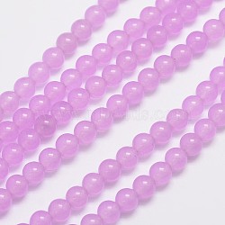 Natural & Dyed Malaysia Jade Bead Strands, Round, Plum, 6mm, Hole: 0.8mm, about 64pcs/strand, 15 inch(X-G-A146-6mm-A17)