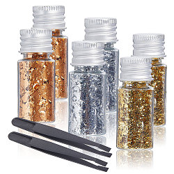 Gold Foil Bottle, for Nail Decoration, Mixed Color, 2.2x5.4cm(MRMJ-WH0096-06)