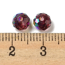Electroplate Glass Beads, Rondelle, Dark Red, 6x4mm, Hole: 1.4mm, 100pcs/bag(EGLA-Z004-01A-10)