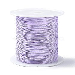 Nylon Chinese Knot Cord, Nylon Jewelry Cord for Jewelry Making, Lilac, 0.4mm, about 28~30m/roll(NWIR-C003-02W)
