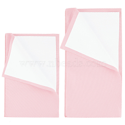 2Pcs 2 Style 4 Layers Silver Polishing Cloth, Jewelry Cleaning Cloth, Sterling Silver Anti-Tarnish Cleaner, Rectangle, Pink, 28~35.5x17.8~18x0.2cm, 1pc/style(TOOL-BBC0001-04B)