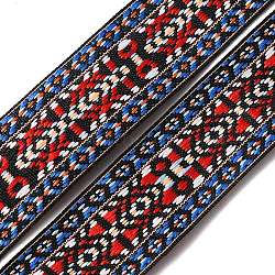 Ethnic Style Embroidery Polyester Ribbons, Jacquard Ribbon, Garment Accessories, Floral Pattern, Colorful, 1-1/2 inch(38~39mm), about 5 yards/strand(OCOR-WH0077-31)