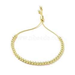 Rack Plating Brass Round Bead Slider Bracelets for Women, Long-Lasting Plated, Nickel Free & Lead Free, Real 18K Gold Plated, 0.1cm, Inner Diameter: 1-1/2~2-3/4 inch(3.8~7cm)(BJEW-M232-01G-A)