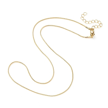 Brass Round Snake Chain Necklace for Men Women, Light Gold, 18.5 inch(47.2cm)