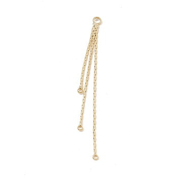 Brass Coreana Chains Tassel Big Pendants, Golden, 53x3x0.5mm, Hole: 1.2mm and 2mm