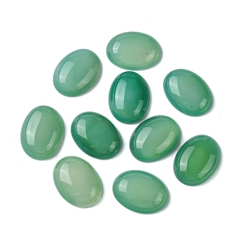 Natural Agate Cabochons, Dyed & Heated, Oval, Dark Sea Green, 20x15x5mm