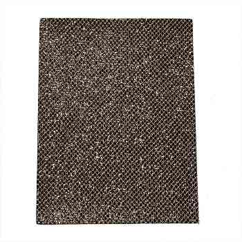 Glitter PU Leather Fabric, for Bowknots Earrings Shoes Purses Handbags DIY Making Fabric Sewing, Coffee, 20x15x0.06cm
