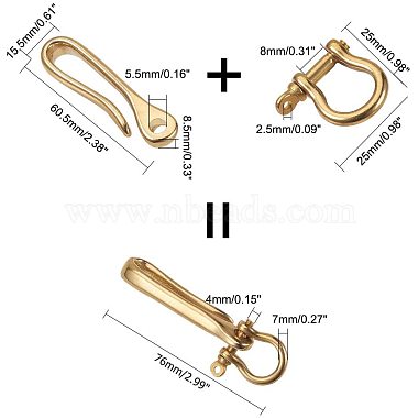 Brass S Hook Clasps and Brass Shackles Clasps(PH-KK-P001-01)-2
