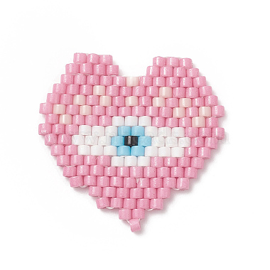 Pearl Pink Heart Glass Pendants