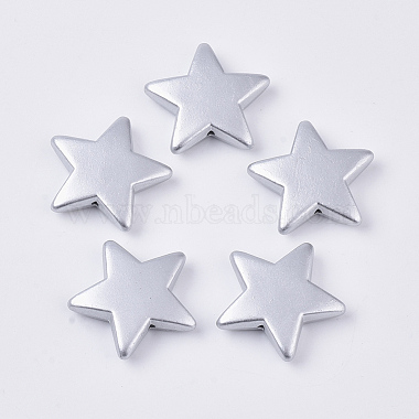 22mm Silver Star Acrylic Beads