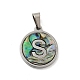 304 Stainless Steel with Paua Shell Pendants(STAS-G268-02S-P)-2