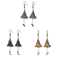 3 Pairs 3 Colors Glass & Acrylic Flower Dangle Earrings(EJEW-TA00409)-1