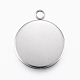 304 Stainless Steel Pendant Cabochon Settings(STAS-E146-18P-20mm)-2