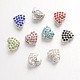 Large Hole Heart Alloy Glass Rhinestone European Beads(MPDL-L013-04)-1