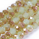 Imitation Jade Half Plated Faceted Rondelle Electroplate Glass Bead Strands(X-EGLA-D020-3x2mm-58)-1