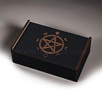 Rectangle Wooden Tarot Storage Box for Divination, Tarot Card , Star, 150x90x50mm(PW-WG90B8F-01)