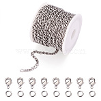 DIY Necklaces Making Kits, including 304 Stainless Steel Curb Chains Extender & Lobster Claw Clasps & Open Jump Rings, Stainless Steel Color(DIY-TA0009-24)