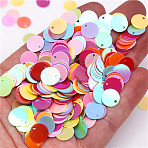 PVC Paillette/Sequin Pendants, Flat Round, Mixed Color, 29x0.3mm, Hole: 1.4mm, about 55pcs/bag(FIND-WH0366-267D)