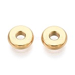 304 Stainless Steel Spacer Beads, Disc, Real 14K Gold Plated, 6x1.8mm, Hole: 2mm(STAS-N123-06A-G)