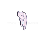 Alloy Brooches, Cartoon Cat Enamel Pins, Pink, 30x15mm(FIND-SZC0016-105)