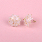 Acrylic Pendants, with Brass Findings, Umbrella Charm, Pale Goldenrod, 24x19mm(FIND-SZC0010-329)