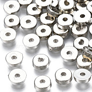 CCB Plastic Spacer Beads, Flat Round, Platinum, 5x1.5mm, Hole: 1.2mm(CCB-T006-104P)