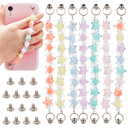 PandaHall Elite 7Sets 7 Color Plastic Star Beaded Chain, with Iron Screw Nuts and Screws, for DIY Keychains, Phone Case Decoration, Jewelry Accessories, Platinum, Mixed Color, 17x1.65x0.95cm, 1 set/color(MOBA-PH0001-10)