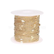 Brass Coated Iron Cable Chains, Soldered, with Spool, Light Gold, 2x1.4x0.9mm(CH-CJ0001-04LG)