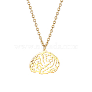 Stainless Steel Pendant Necklaces, Hollow Cloud, Real 18K Gold Plated, 17.72 inch(45cm)(BH9287-1)