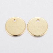 304 Stainless Steel Charms, Stamping Blank Tag, Flat Round, Golden, 8x0.8mm, Hole: 1.2mm(STAS-H436-66-8mm)