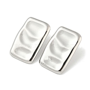 304 Stainless Steel Stud Earrings, Rectangle, Stainless Steel Color, 30x19mm(EJEW-G367-02P)