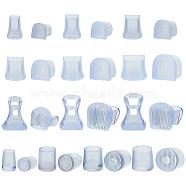 Gorgecraft 13 Pairs 13 Style PVC High Heel Stoppers Protector, Non-slip Wearable Heel Cover Shockproof Accessories, Clear, 16~28.5x12~23.5x12~24mm, 1 pair/style(AJEW-GF0005-22A)