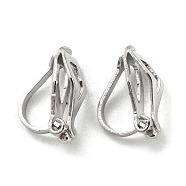 Brass Clip-on Earring Findings, for non-pierced ears, Platinum Plated, Nickel Free, 12.5x6x8mm(EC110-NF)