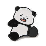 Panda Enamel Pin, Alloy Brooch for Backpack Clothes, White, 31x27x2mm(JEWB-P036-A09)