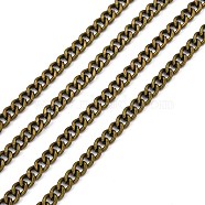 Iron Cuban Link Chains, Chunky Chains, Unwelded, with Spool, Oval, Antique Bronze, 7x5.5x1.6mm, about 164.04 Feet(50m)/roll(CH-R013-7x5.5mm-AB-NF)