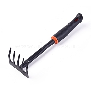 Plastic Rake, with Iron Head, Garden Plant Tools, Black, 290x85x70mm(TOOL-WH0119-39)
