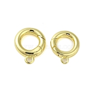 Brass Spring Gate Rings, Rings, Golden, 14.5x12x2.5mm, Hole: 1.6mm(KK-B089-12A-G)