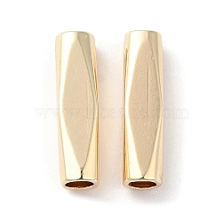 Brass Tube Beads, Real 18K Gold Plated, 12x3x3mm, Hole: 2mm(KK-E057-06G)