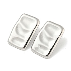 Non-Tarnish 304 Stainless Steel Stud Earrings, Rectangle, Stainless Steel Color, 30x19mm(EJEW-G367-02P)